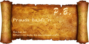 Prauda Baján névjegykártya